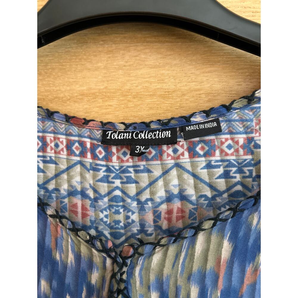 Tolani Collection long sleeve pleated V-neck top - 100% modal - women's sz 3X - Picture 2 of 5